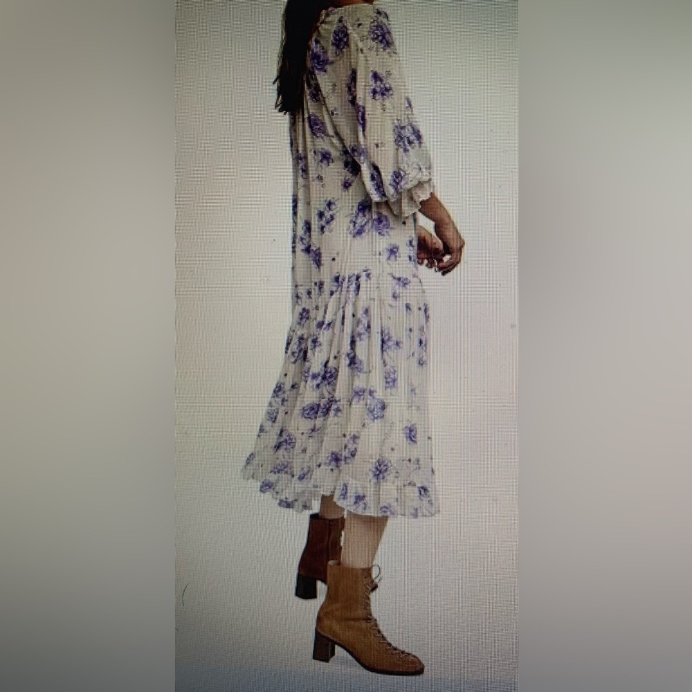 Free People Maxi Dress Ivory/Purple/Blue - Picture 2 of 12